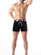 Men's Modal Split-Crotch Boxer Briefs with Detachable Pouch