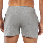 Men's Pure Cotton Knit Relaxed-Fit Lounge Boxer Shorts with Pockets