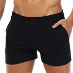 Men's Pure Cotton Knit Relaxed-Fit Lounge Boxer Shorts with Pockets