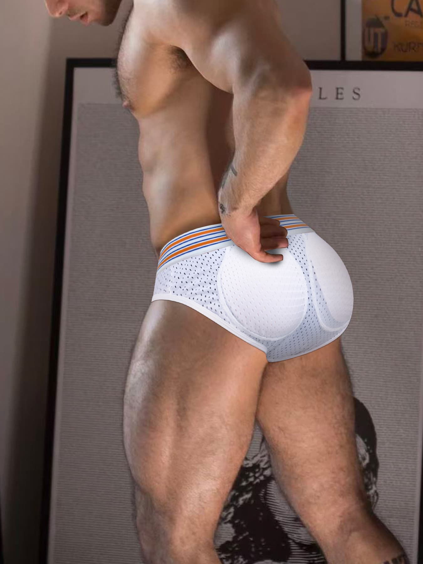Men's Breathable Mesh Removable Padded Enhancing Briefs